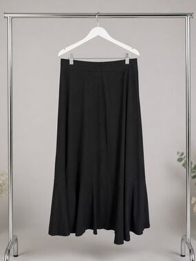 Boden Black Midi Skirt with Flared Hem